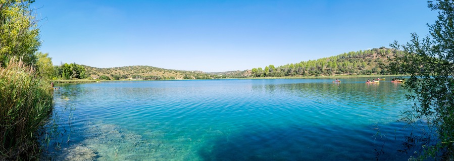 The lagoon of Ruidera located in Albacete, Spain