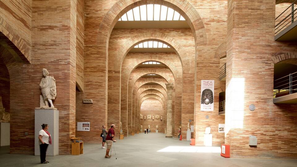 A museum with arched ceilings and classical statues.