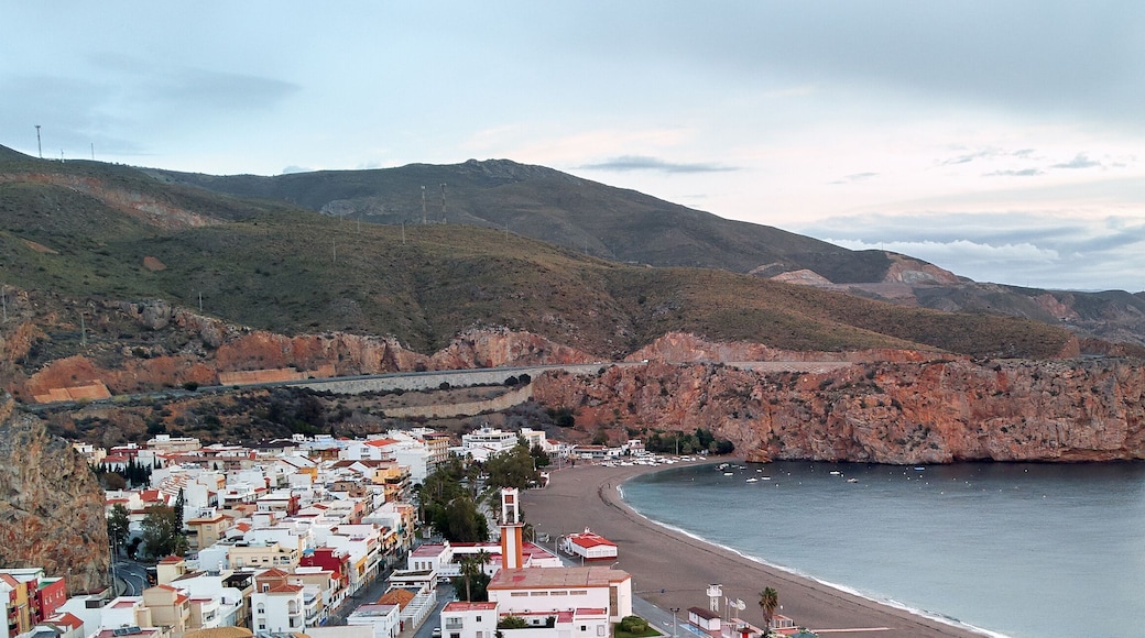 Horizontal panoramic image Calahonda beach, Spain
