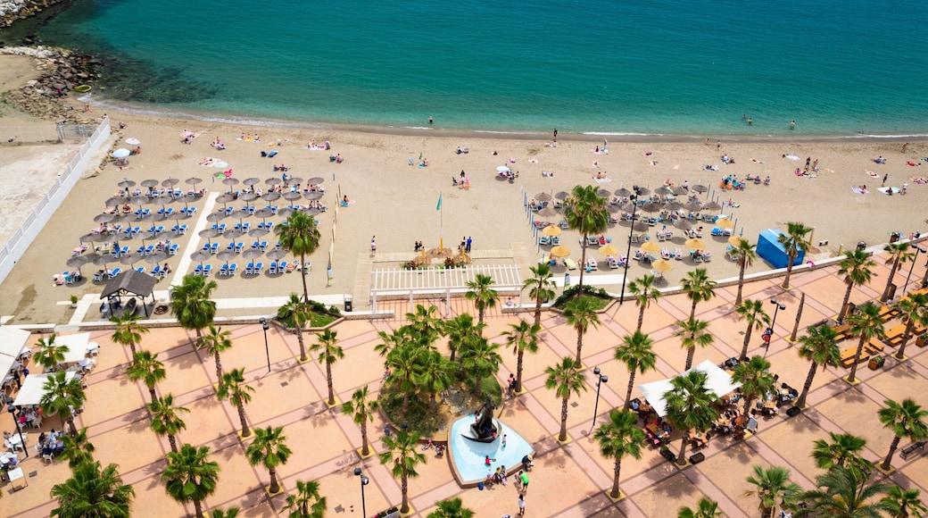 Fuengirola Beach featuring a sandy beach, landscape views and general coastal views