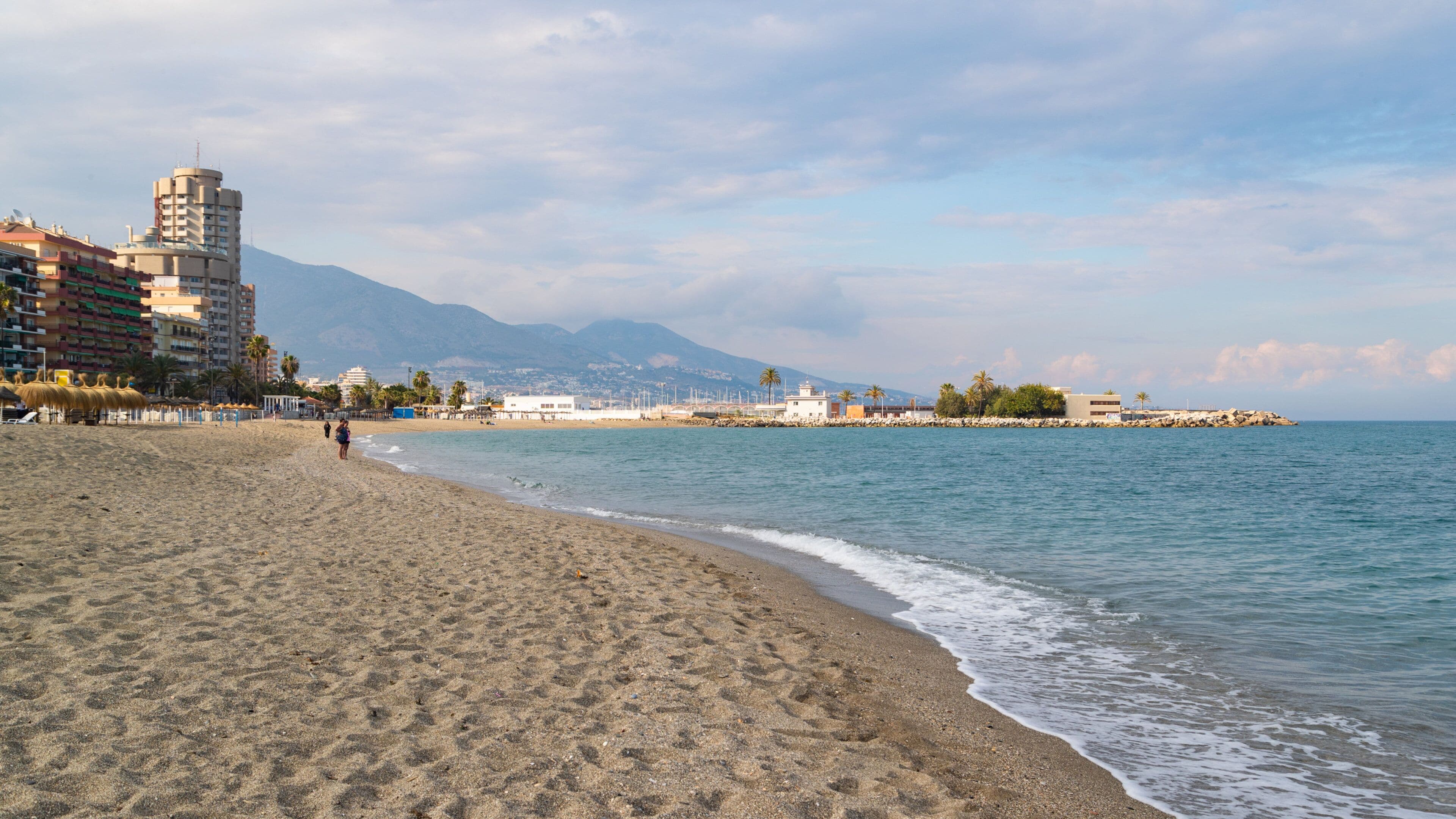 Fuengirola Beach showing a beach and general coastal views