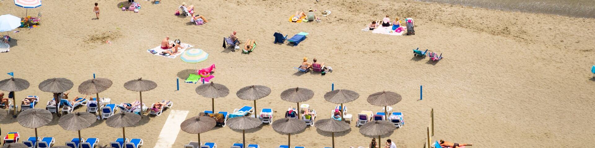 Fuengirola Beach which includes general coastal views and a sandy beach