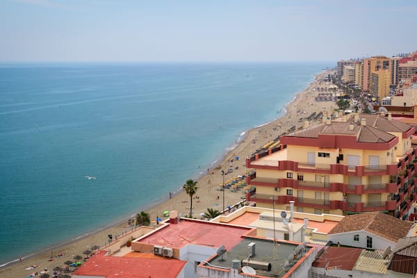 Fuengirola Beach featuring general coastal views, a coastal town and landscape views