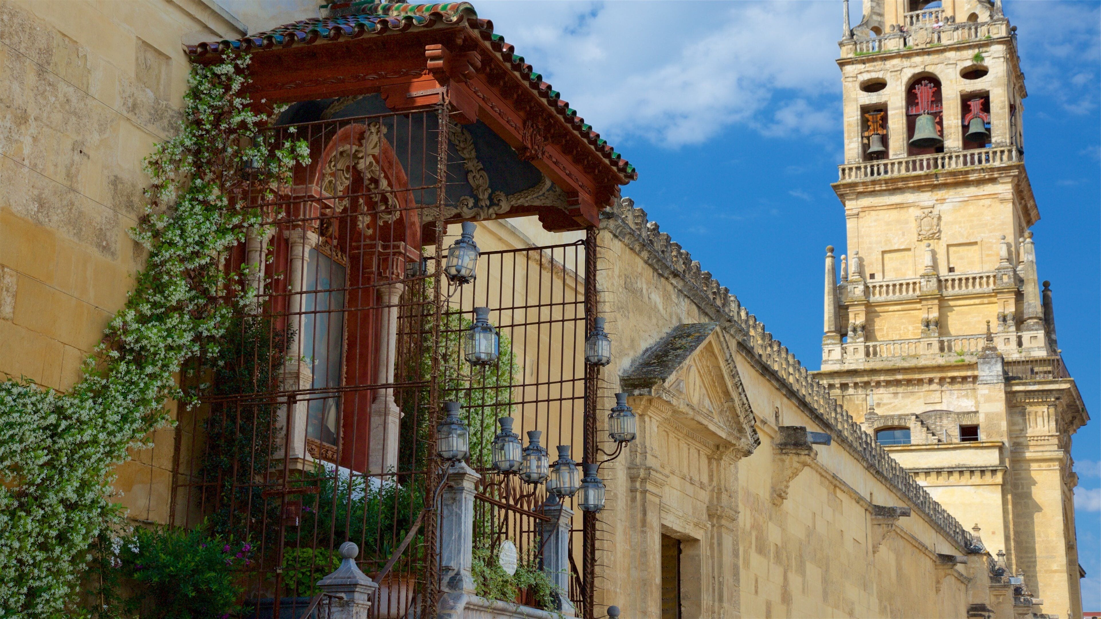 Mezquita de Córdoba mostrando una pequeña ciudad o aldea