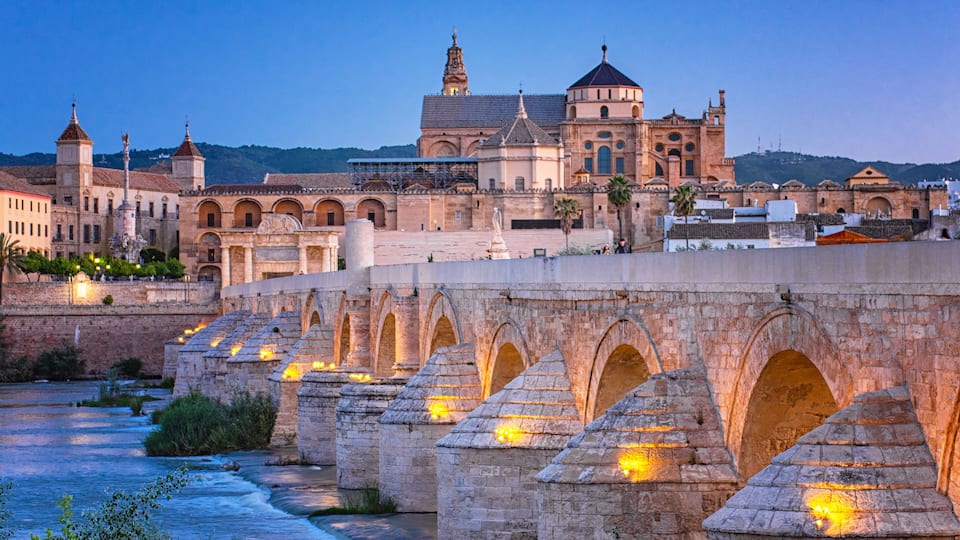 Roman Bridge and Guadalquivir river, Great Mosque, Cordoba, Spain