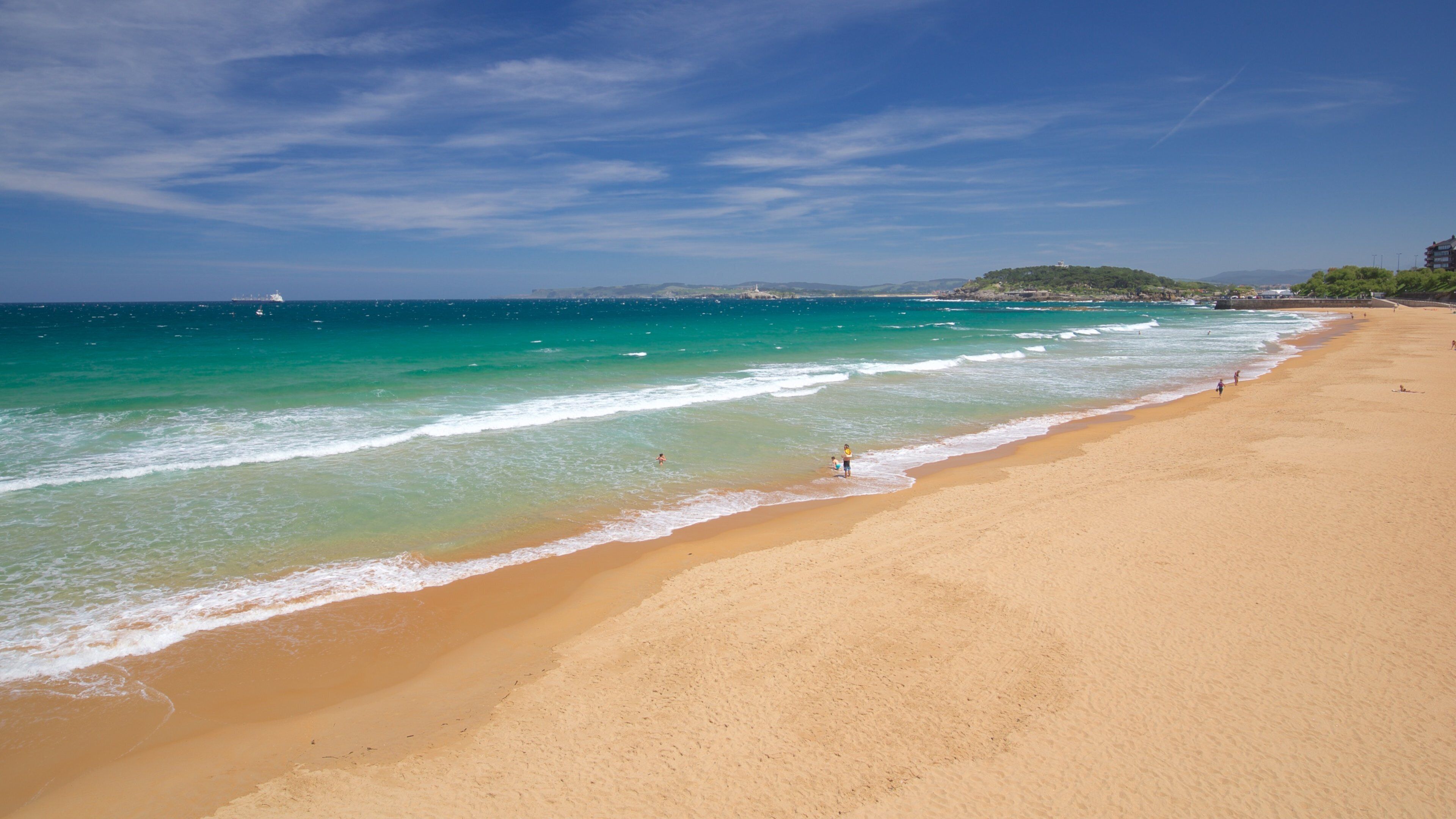 El Sardinero Beach which includes a beach and general coastal views