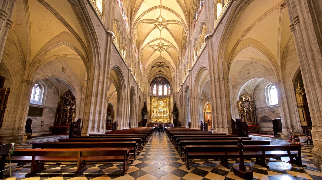Oviedo Cathedral featuring interior views, a church or cathedral and heritage elements