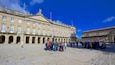 Obradoiro Square which includes heritage architecture, street scenes and a square or plaza