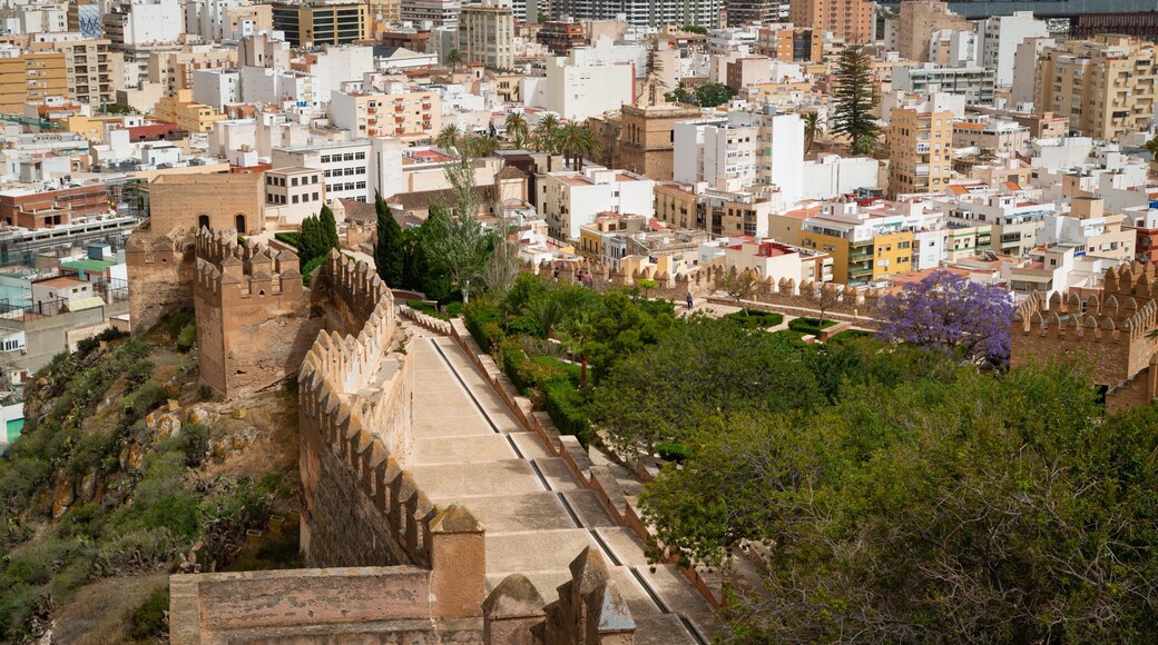 Alcazaba which includes landscape views, a castle and a city