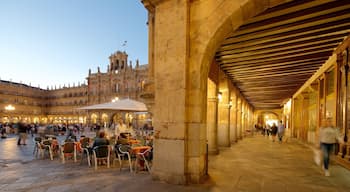 Plaza Mayor showing a square or plaza, outdoor eating and heritage elements