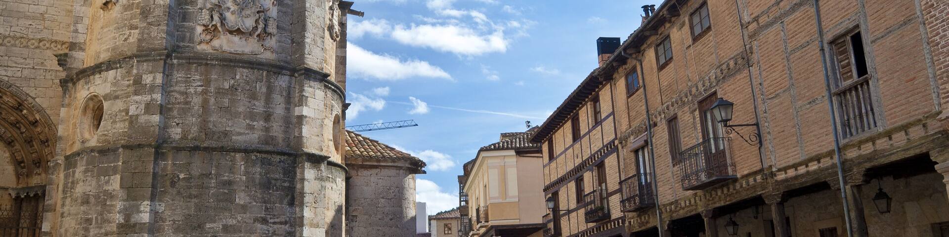 Cathedral of Burgo de Osma, Soria, Spain. It is a Gothic temple built on an area previously occupied by a Romanesque Church. The building started in 1232 and was completed in 1784