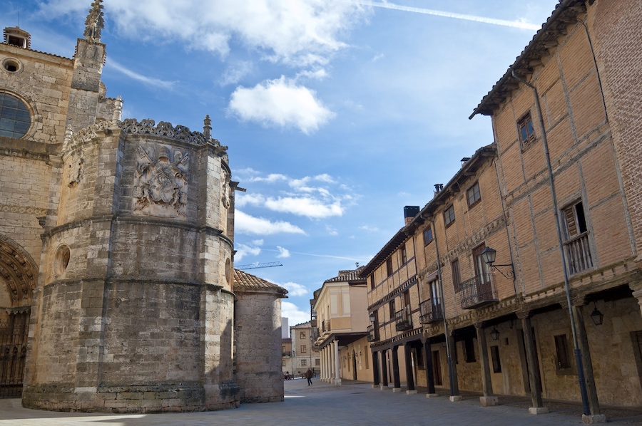 Cathedral of Burgo de Osma, Soria, Spain. It is a Gothic temple built on an area previously occupied by a Romanesque Church. The building started in 1232 and was completed in 1784