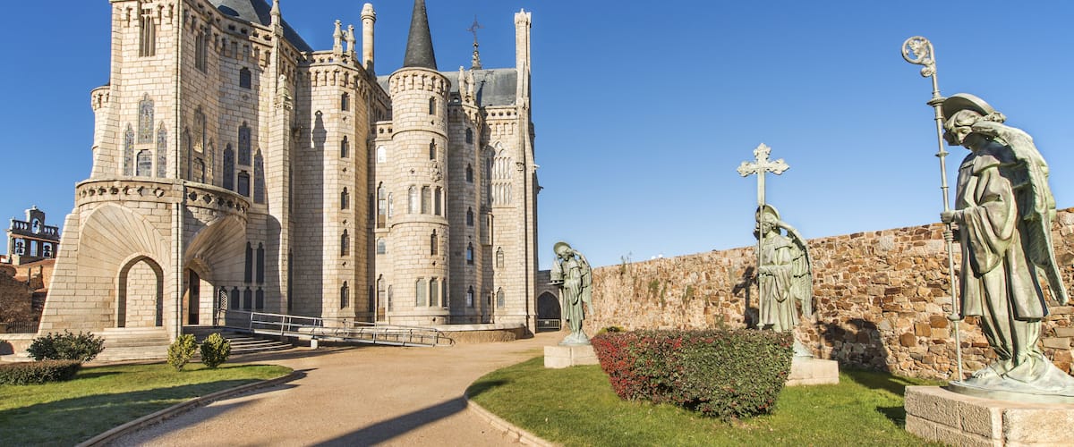 Views of Episcopal palace in Astorga, Leon, Spain.