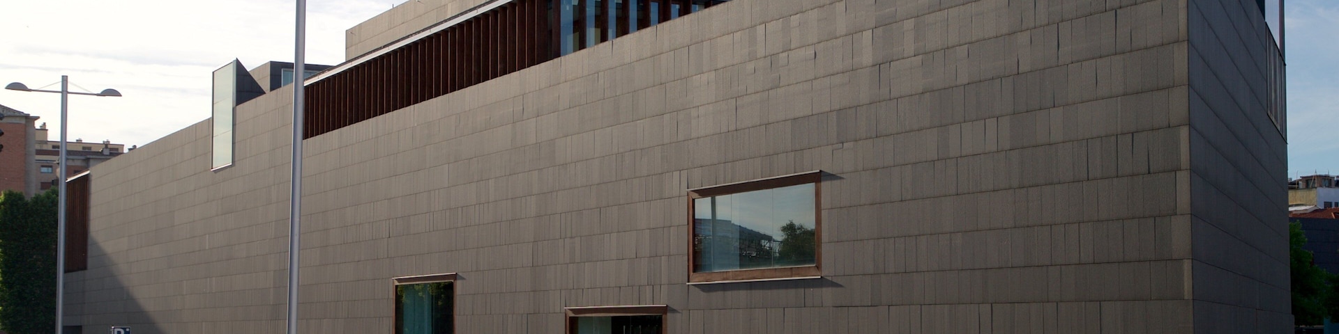 Palacio de Congresos and Auditorium of Navarra which includes street scenes as well as a couple