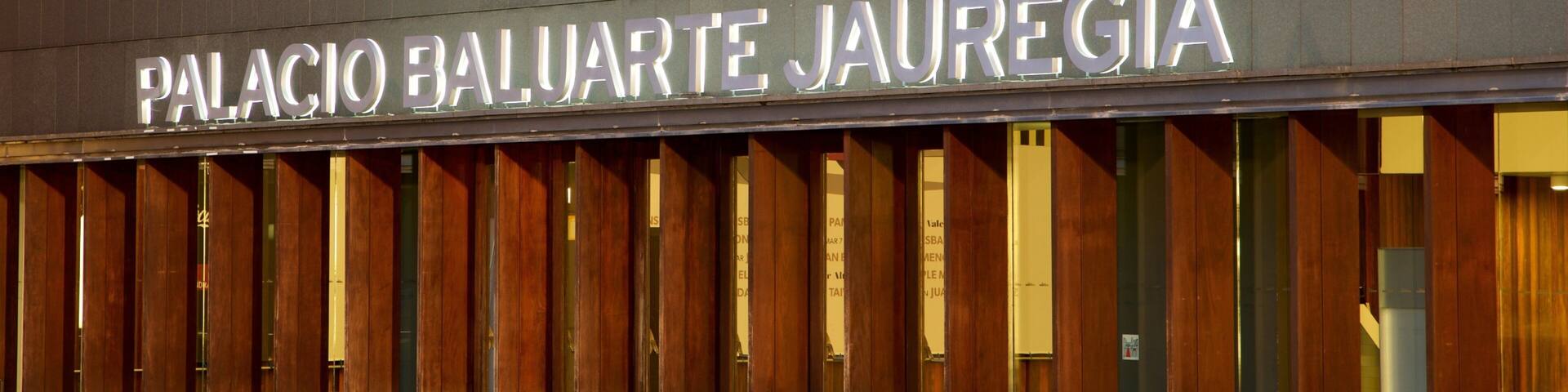 Palacio de Congresos and Auditorium of Navarra which includes signage