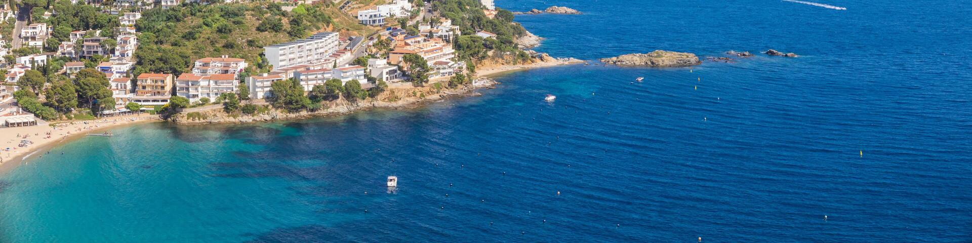 view of the sea from the top in Roses, Spain