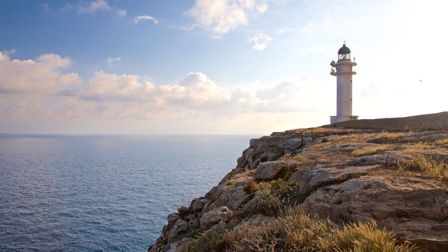 Cap de Barbaria Lighthouse featuring a sunset, general coastal views and a lighthouse