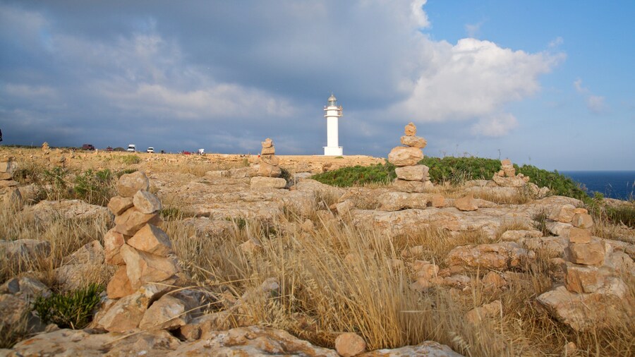 Cap de Barbaria Lighthouse featuring a lighthouse and general coastal views
