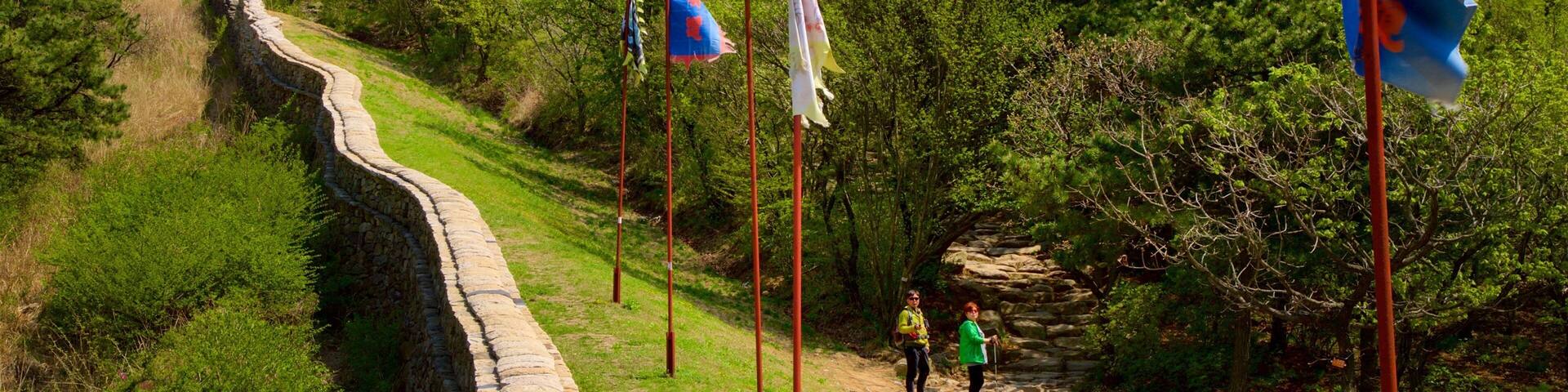 Geumjeongsan featuring landscape views and tranquil scenes as well as a couple