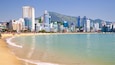 Gwangalli Beach featuring a skyscraper, general coastal views and a coastal town