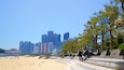 Haeundae Beach which includes general coastal views, a coastal town and a city