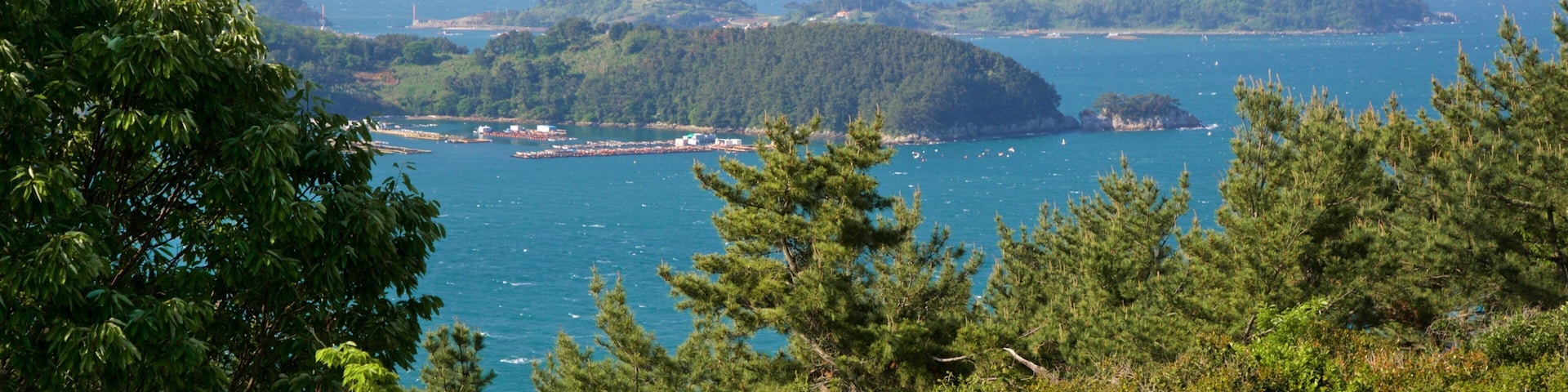 Hallyeo-haesang National Park which includes landscape views, island views and general coastal views