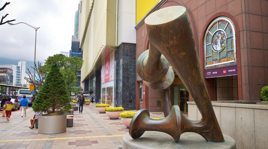 Lotte Department Store featuring outdoor art