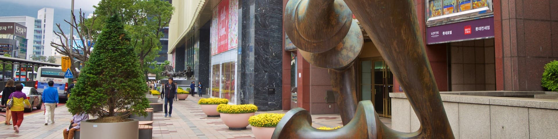 Lotte Department Store featuring outdoor art