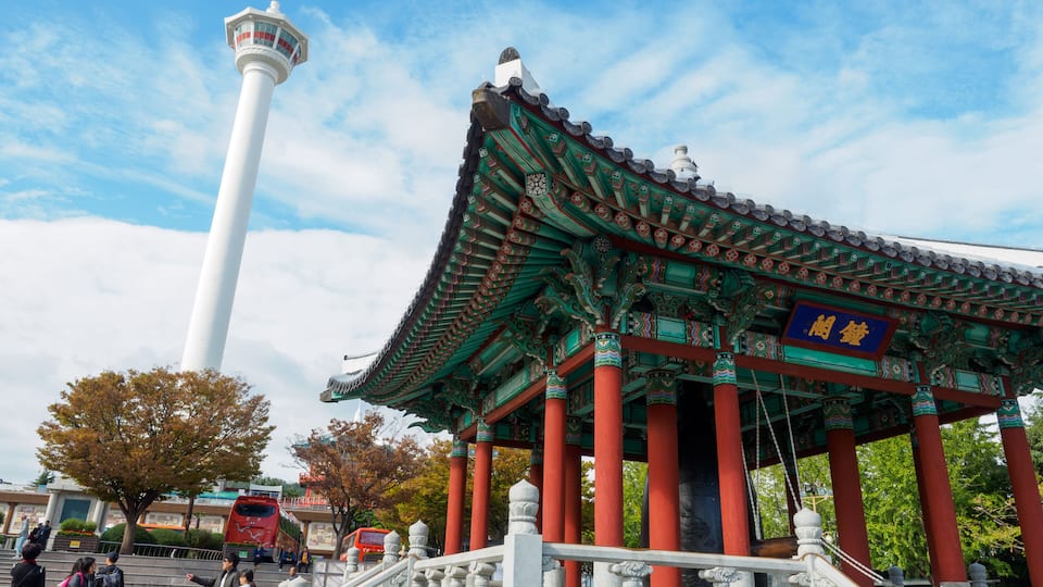 Yongdusan Park in Busan City, South Korea
