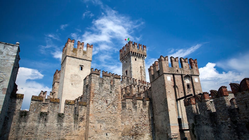 Medieval castle Scaliger on lake Garda.