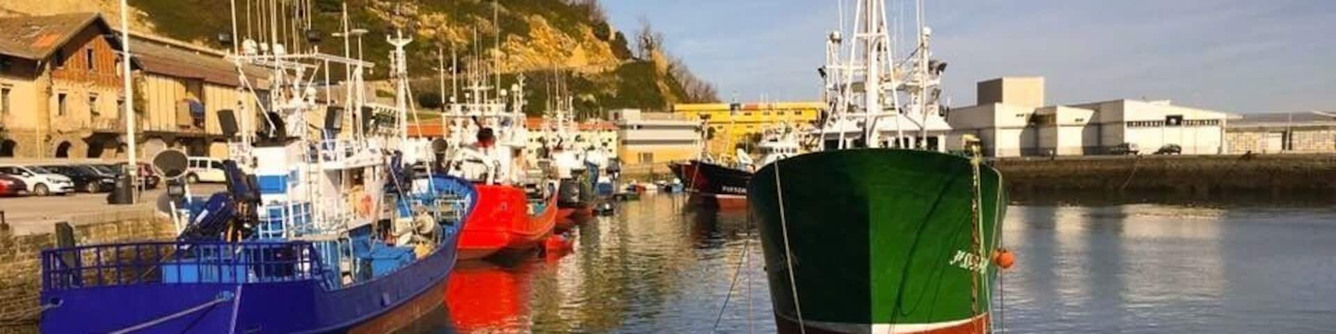 The port in Getaria where you find lots of great seafood restaurants