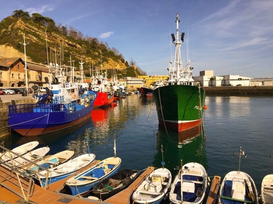 The port in Getaria where you find lots of great seafood restaurants