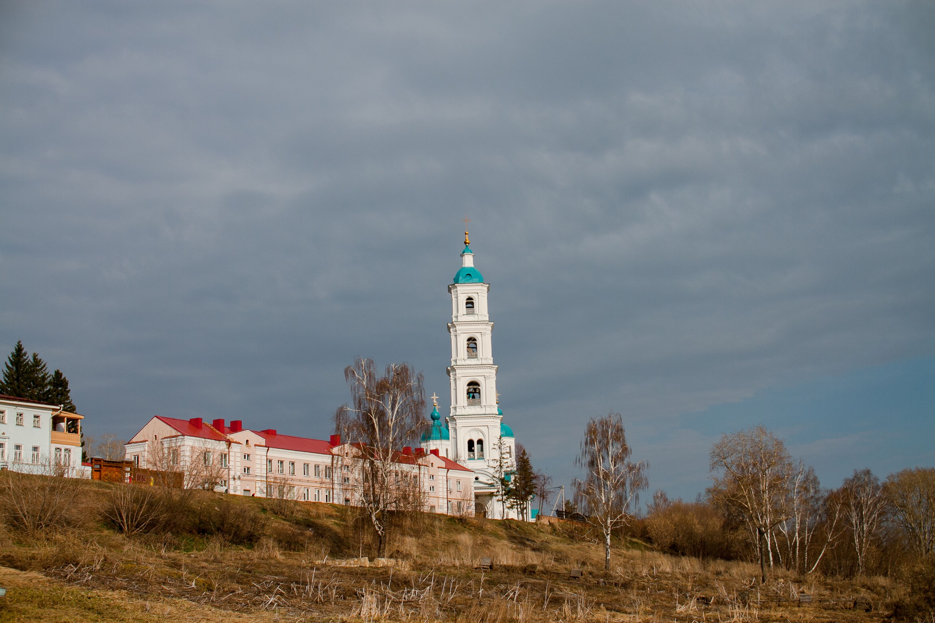View of the Spassky Cathedral in the city of Yelabuga, Russia