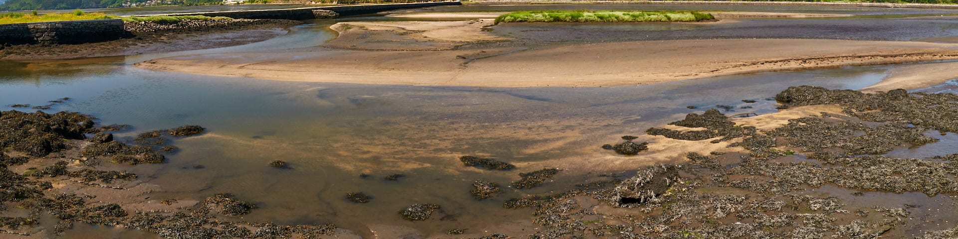 Historic Ulló salt flats, at the end of Vigo bay, Spain
