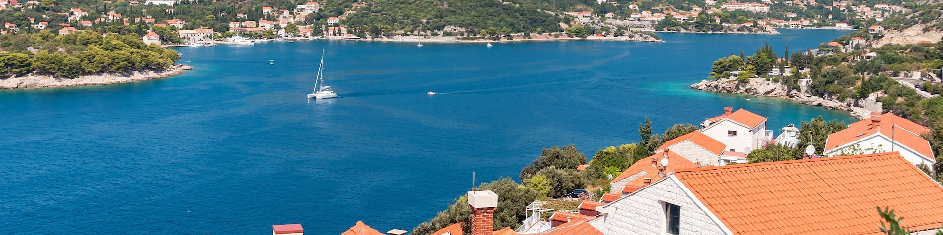 Panoramic view of bay near Zaton in Croatia; Shutterstock ID 190924241