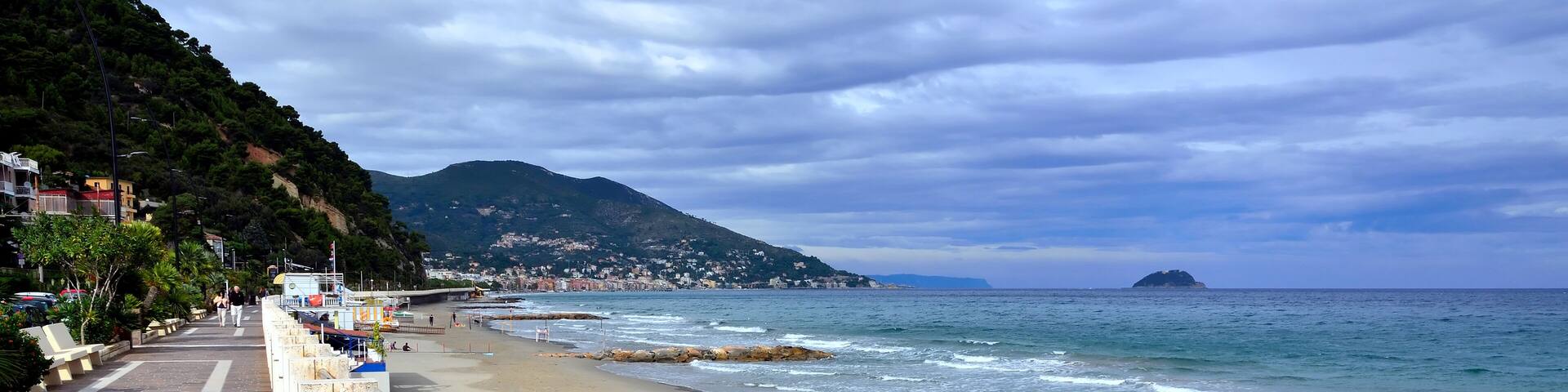 the promenade of laigueglia, Italy
