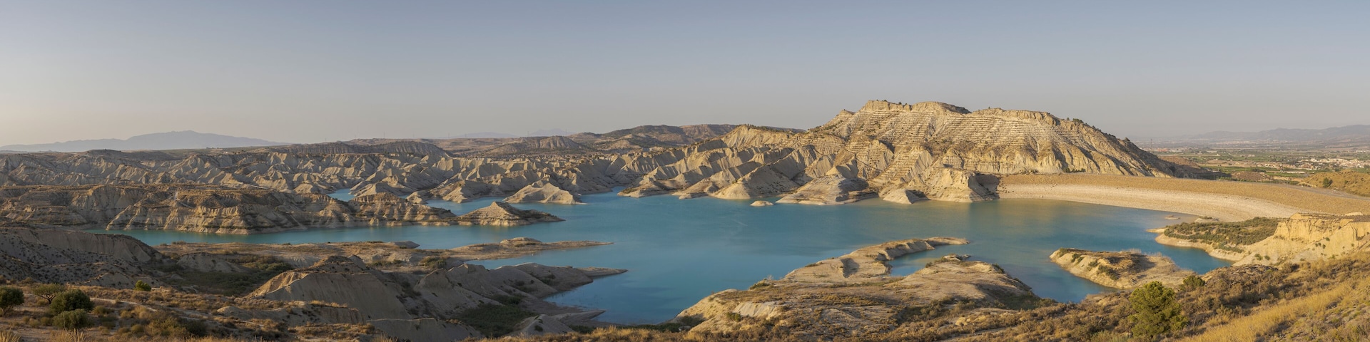 Views of Algeciras reservoir. It is located in the municipality of Alhama de Murcia, region of Murcia, Spain