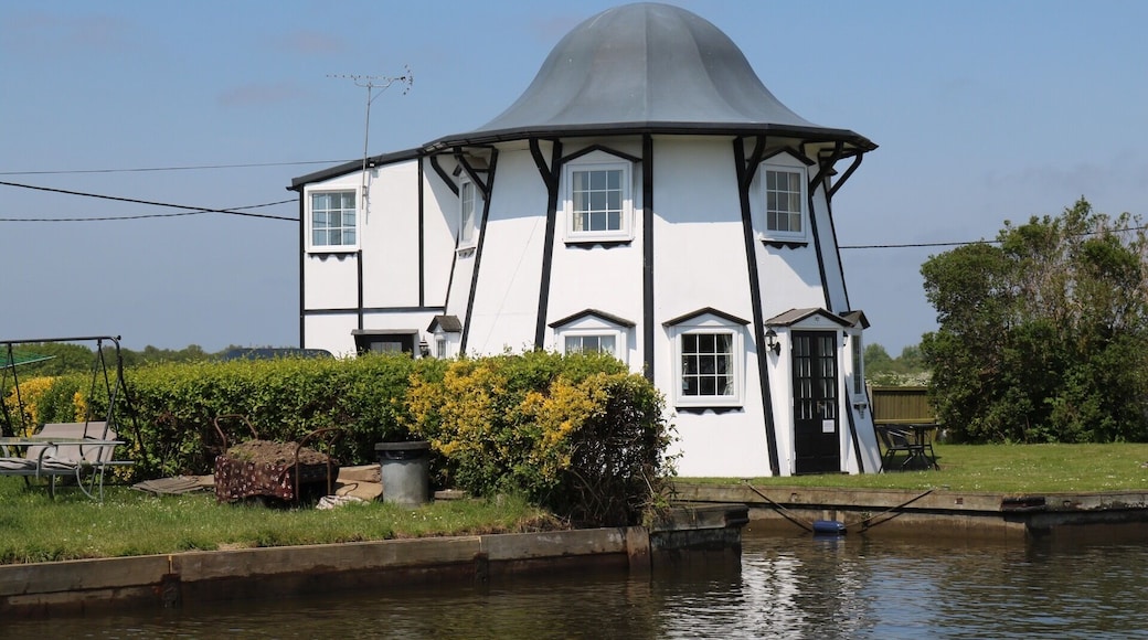 Boating along the river on a Sunday morning