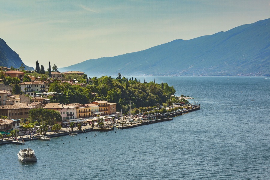 Panoramic view of Lake Idro in spring- Brescia - Lombardy