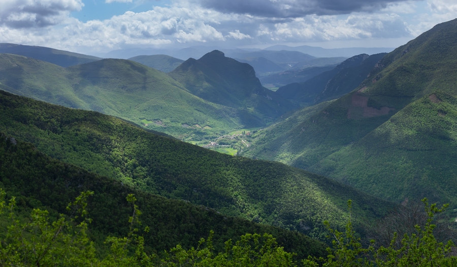 Valnerina mountains view from San Vito, Umbria, Scheggino, Italia