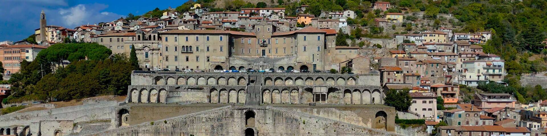 aerial pictures made with a dji mini 4 pro drone over Palestrina, Lazio, Italy.