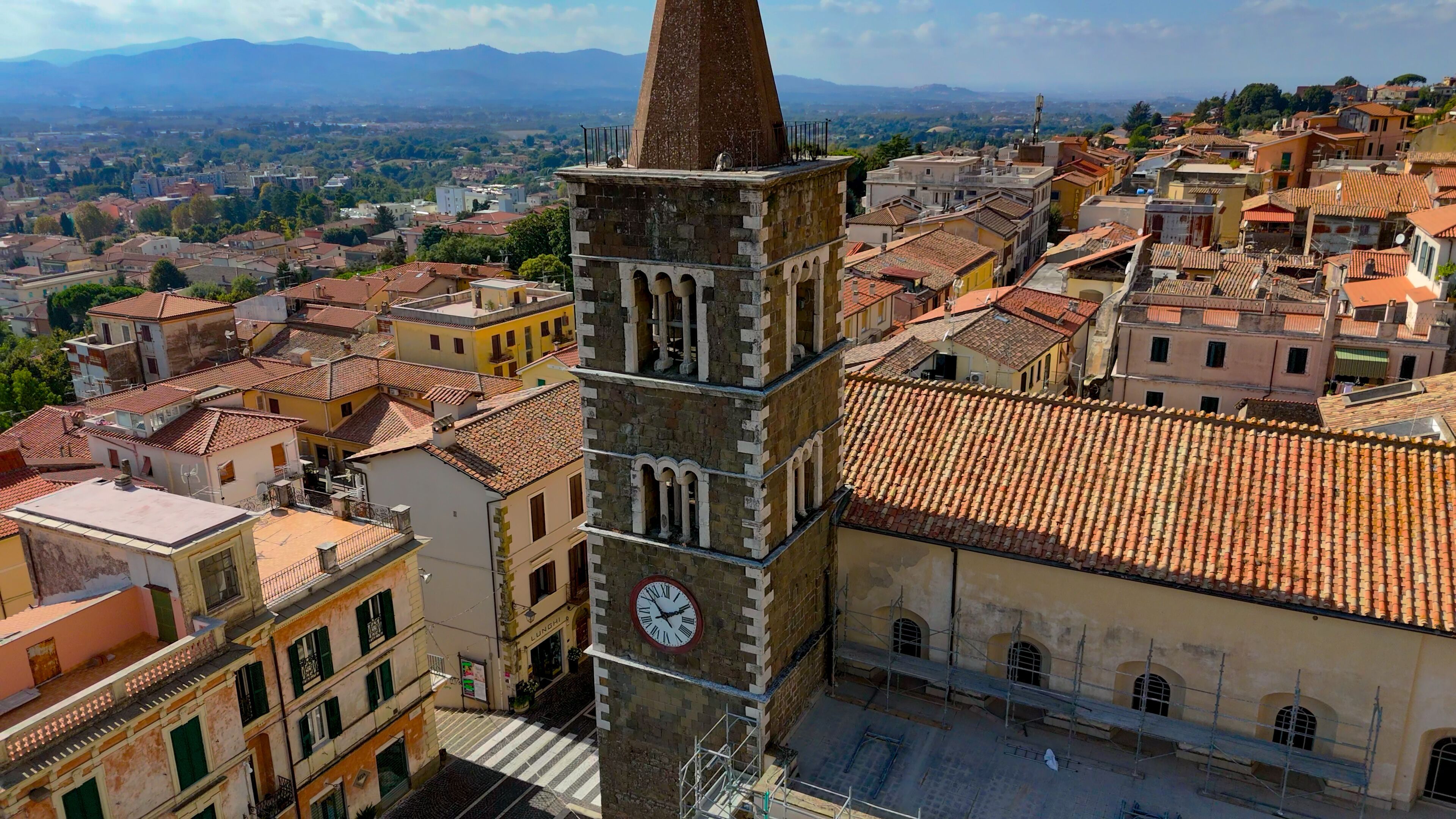 aerial pictures made with a dji mini 4 pro drone over Palestrina, Lazio, Italy.