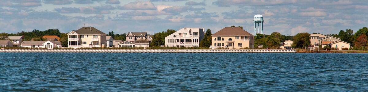 Coastline of Barnegat Bay in New Jersey