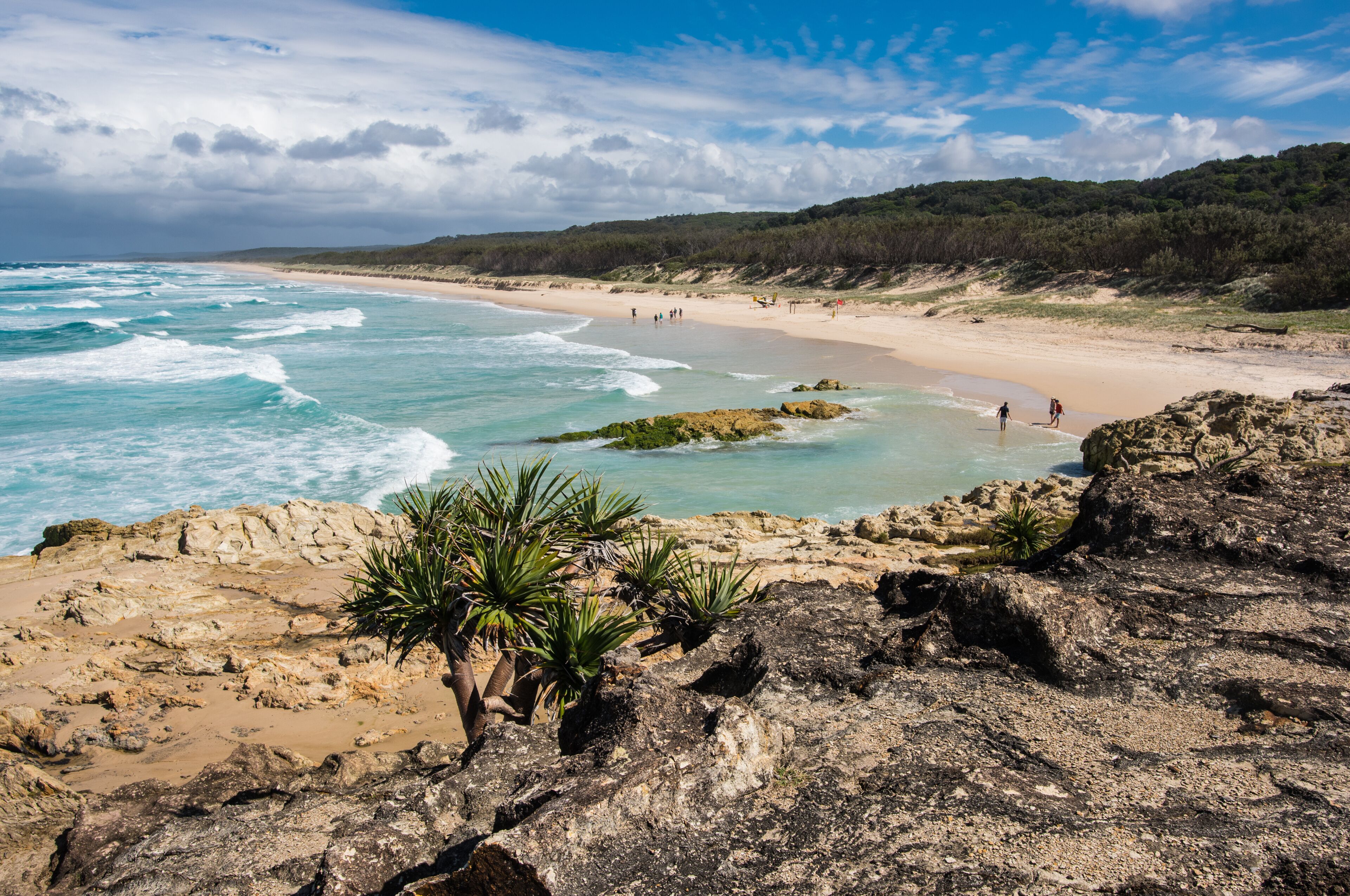 View of Main Beach from Main Beach Headland Reserve, Point Lookout, North Stradbroke island, Queensland, Australia