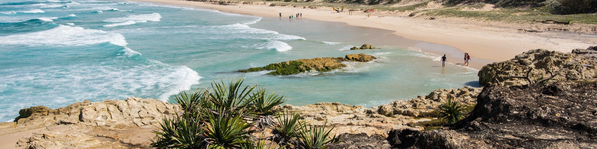 View of Main Beach from Main Beach Headland Reserve, Point Lookout, North Stradbroke island, Queensland, Australia