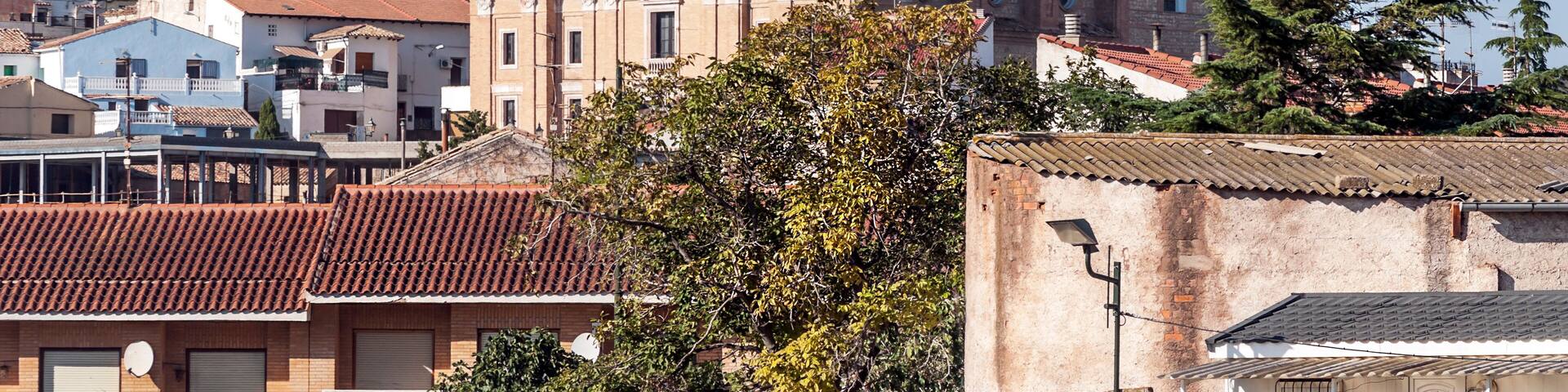 Church of Utebo in the north of Spain on a sunny day