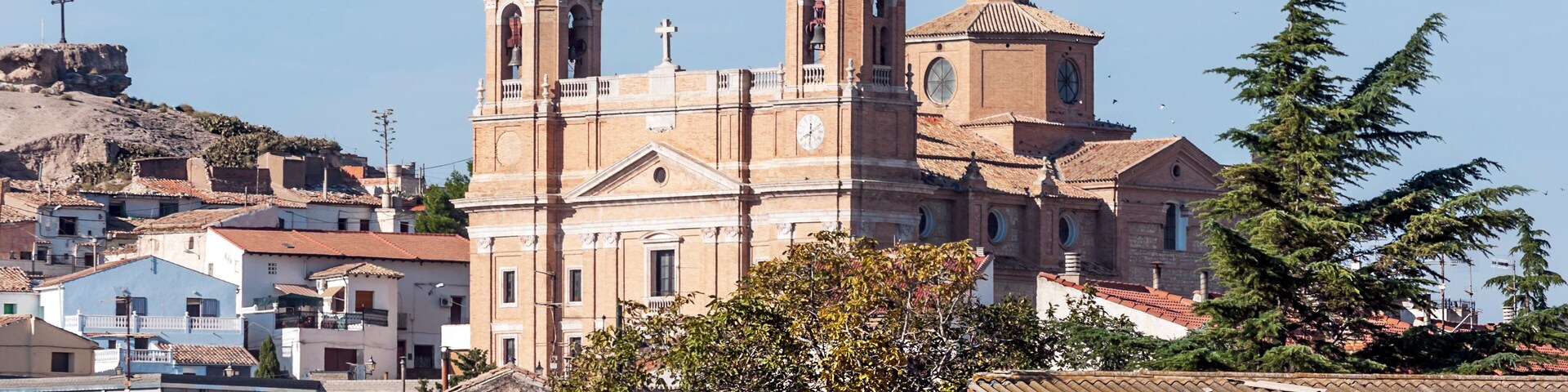 Church of Utebo in the north of Spain on a sunny day