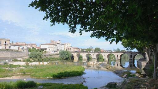 The bridge over the Vidourle river at Sommieres