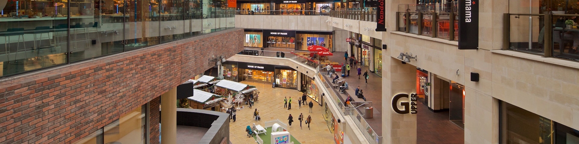 Cabot Circus Shopping Centre featuring shopping and interior views