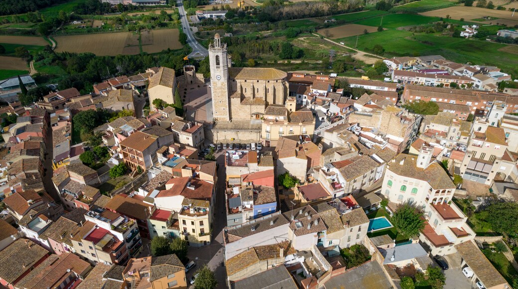 Aerial view of Sant Feliu de Llagostera, Catalunya, Spain.
